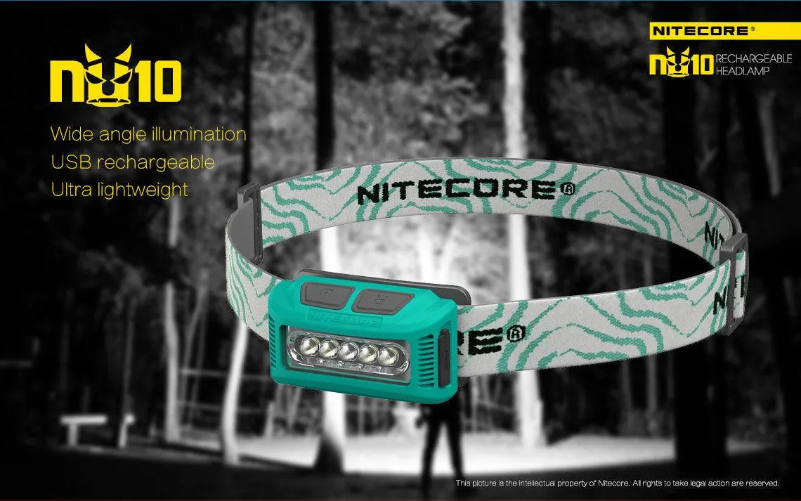 NITECORE NU10 900MAH HEADLAMP, 160 LUMEN