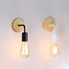 Nordic Retro Wood Wall Lamp