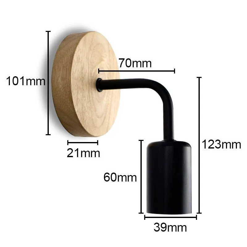 Nordic Retro Wood Wall Lamp