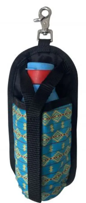 Nylon Water Bottle Holder ~ Blue Aztec