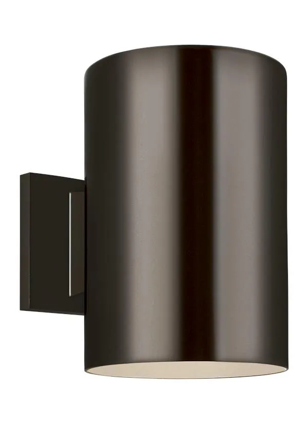 Outdoor Cylinders Collection - Large One Light Outdoor Turtle Friendly Wall Lantern | Finish: Bronze - 8313901-10/T