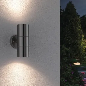 Outdoor Flame 10W LED Dual Output Wall Light in Stainless Steel