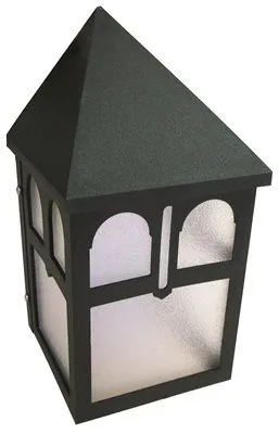 Outdoor Wall Lantern Black Polycarbonate Body With Clear Acrylic Lens 4-5/8 X 6 Inch  Uses (1) Gu13-W Lamp