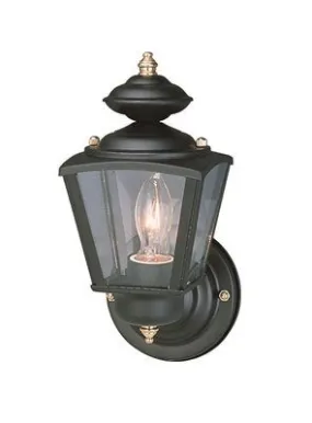 Outdoor Wall Lantern Black With Clear Beveled Glass 4-1/2 X 12-1/2 Inch  Uses (1) 60-Watt Medium Base Lamp