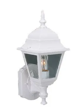 Outdoor Wall Lantern Die Cast Aluminum White 6 X 16-3/4 X 6-1/2 Inch  Uses (1) 100-Watt Medium Base Lamp