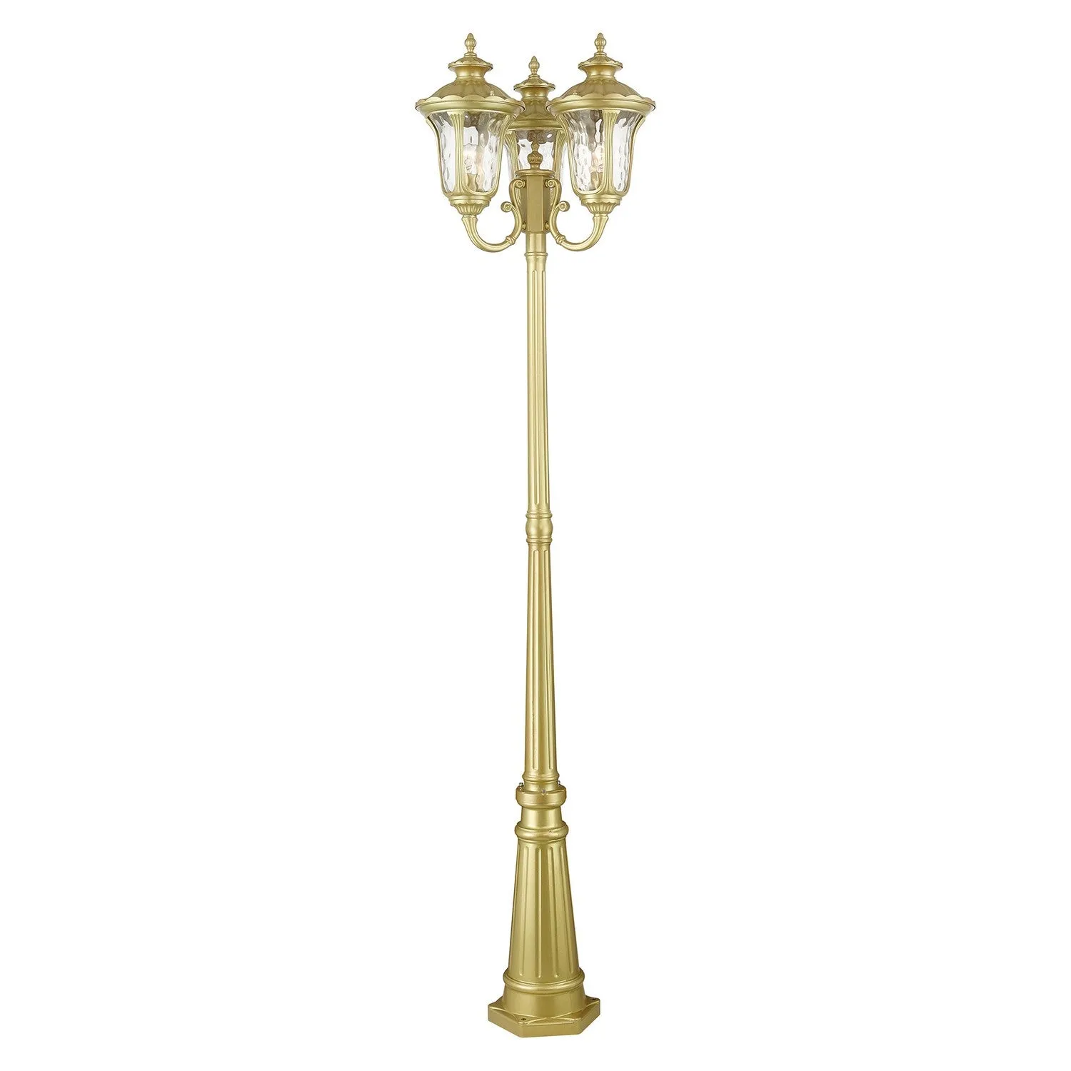 Oxford 3-Light Post Mount in Soft Gold