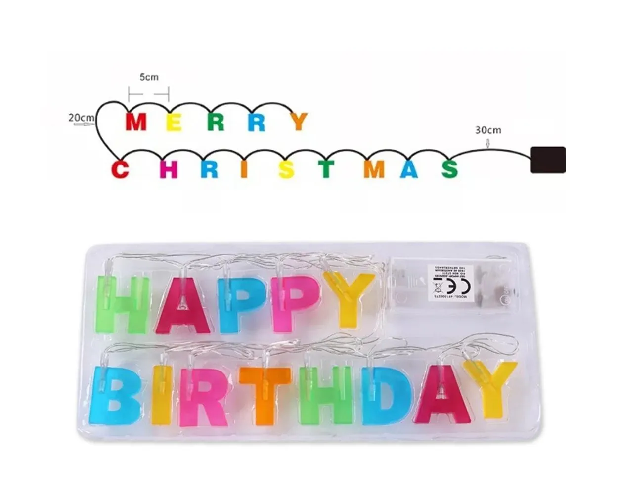 Party Decoration LED String Light with Happy Birthday Letters