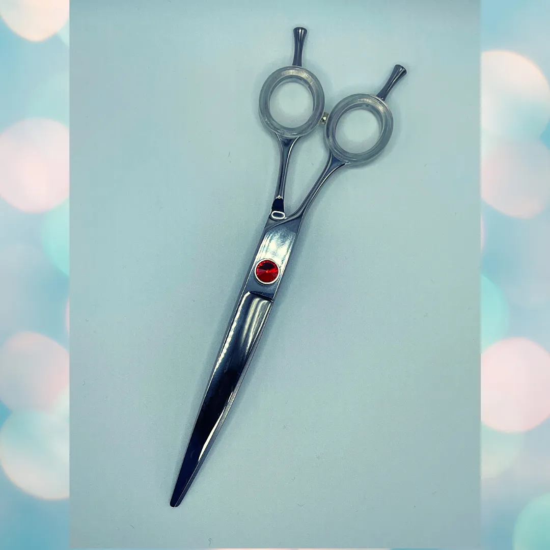 Pawfection Shears by Myke Ross 7" Red Gem Curves LEFTY