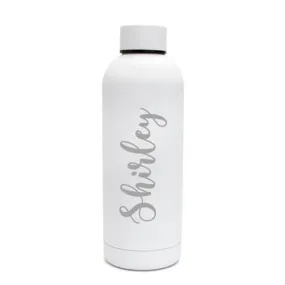 Personalised Soft Touch White Water Bottle-500ml