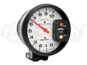 Phantom 5" Pedestal Mount Tachometer 10,000 RPM w/ Amber Shift Light