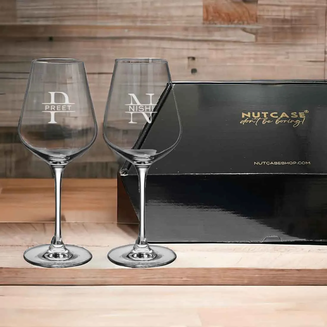 Premium Wine Glass with Name - Custom Engraved Wine Glasses