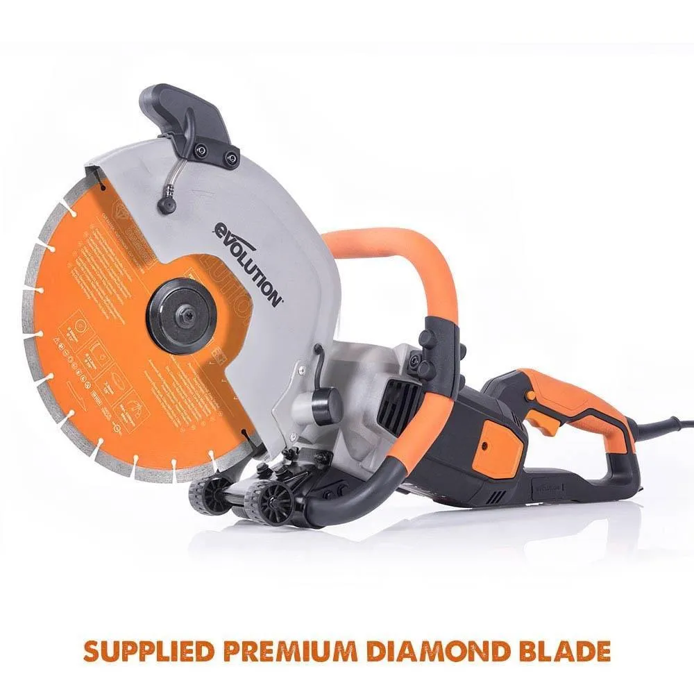 R300DCT  Electric Disc Cutter with Foot Pump Water Bottle, Bag & Extra Blade Bundle