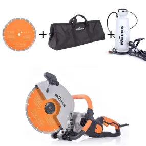 R300DCT  Electric Disc Cutter with Foot Pump Water Bottle, Bag & Extra Blade Bundle