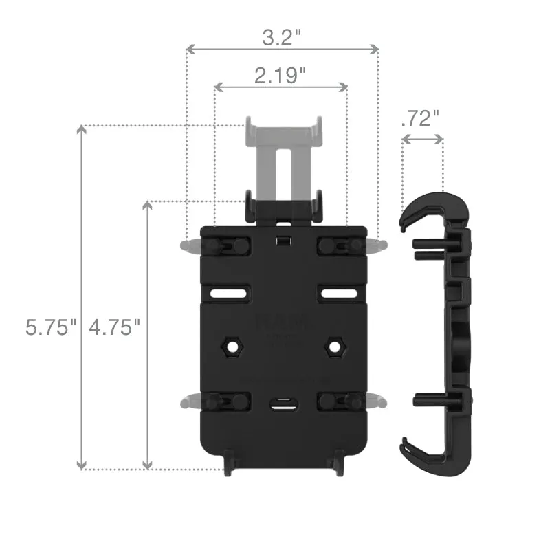 RAM® Quick-Grip™ Phone Holder with RAM® Twist-Lock™ Suction Cup Mount