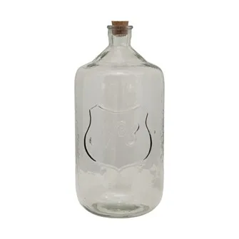 Recycled Glass Bottle with Cork & Embossed "No"