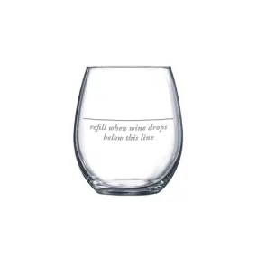 “Refill” Stemless Wine Glass