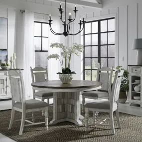 River Place - 5 Piece Pedestal Table Set - White