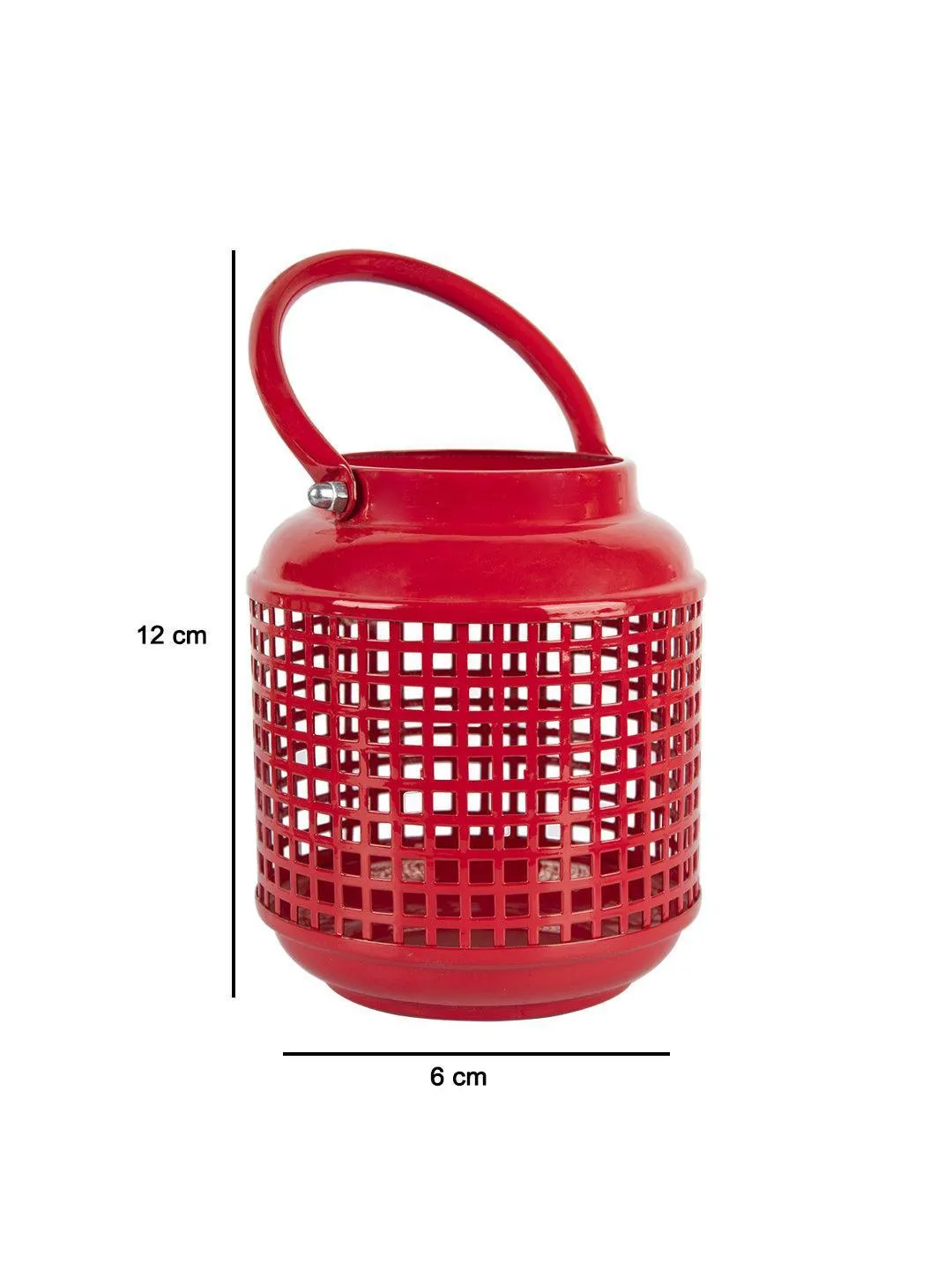 Round Red & Pink Wall Hanging Lantern With Votive Holder