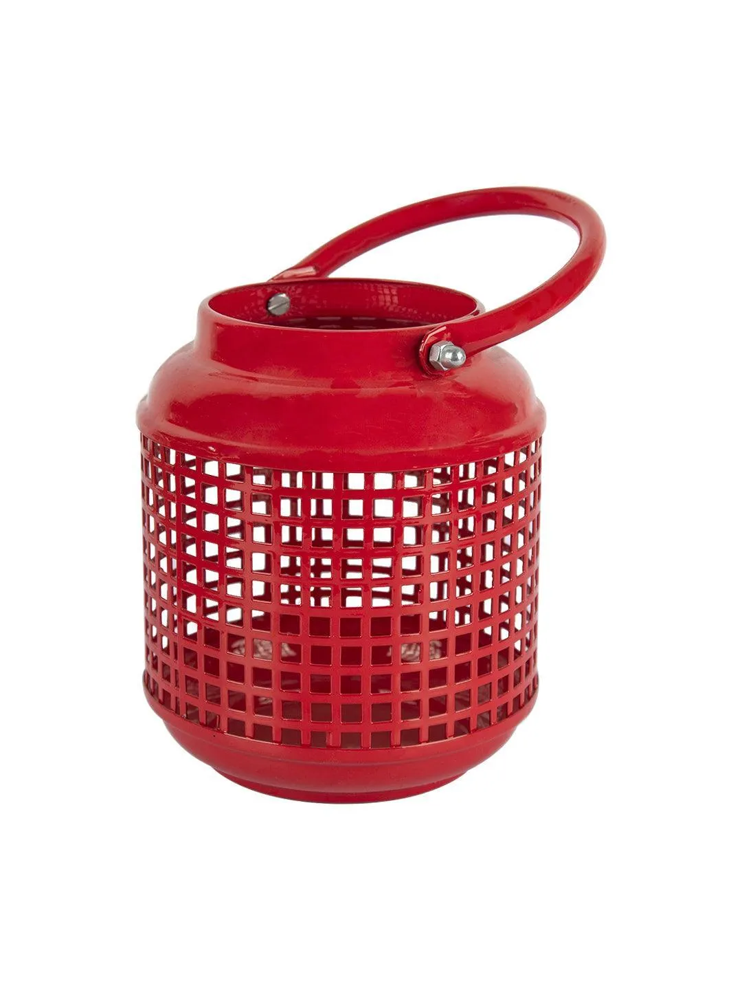 Round Red & Pink Wall Hanging Lantern With Votive Holder