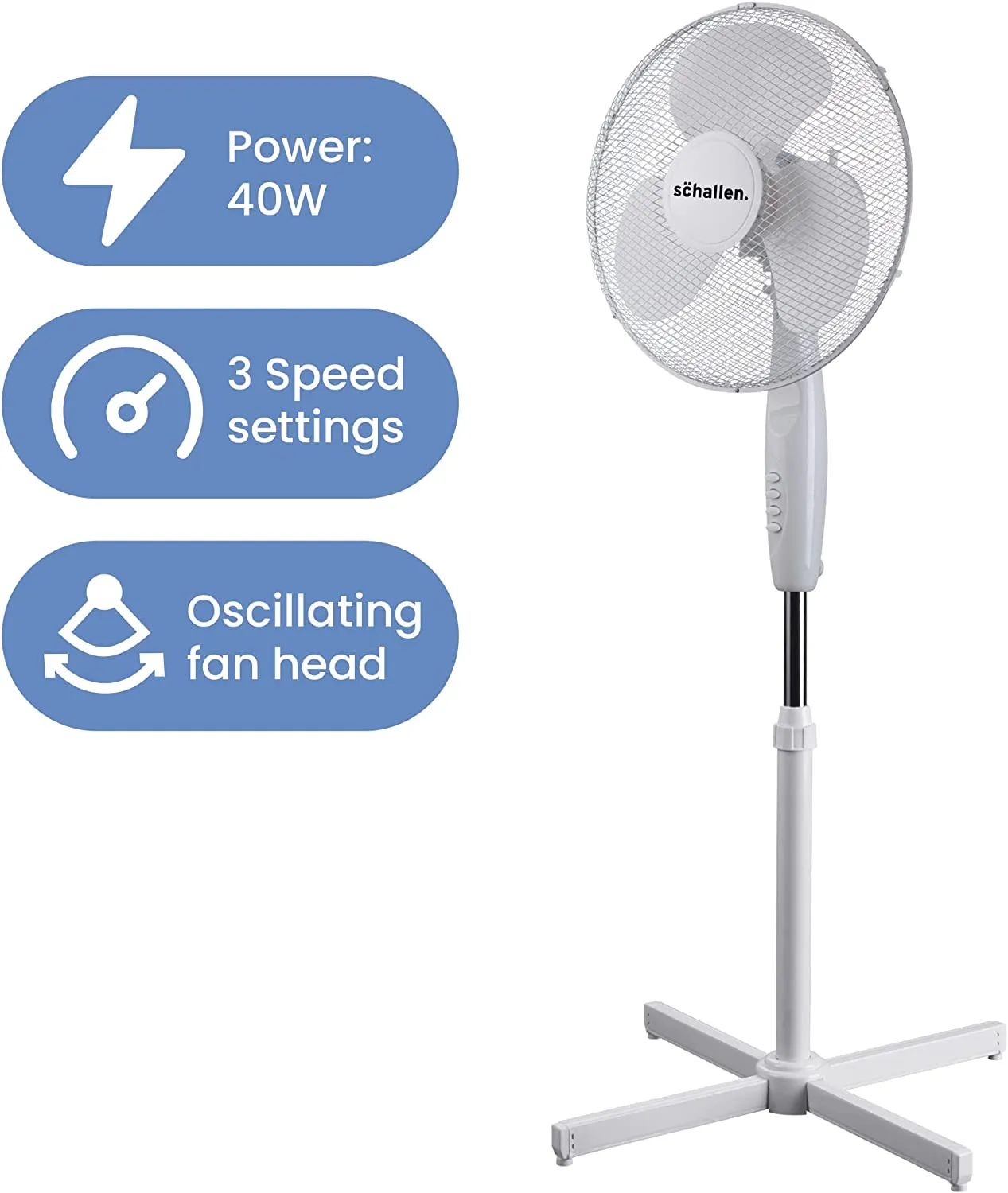 Schallen 16" Electric Oscillating Floor Standing Tall