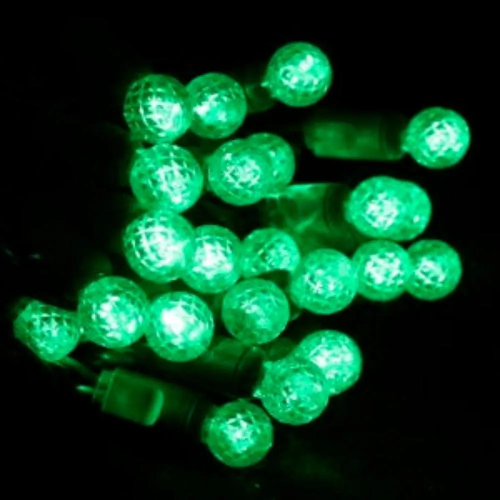 Seasonal Source 34614R-B  70 G12 Green LED String Lights, 4" Spacing - Green Wire