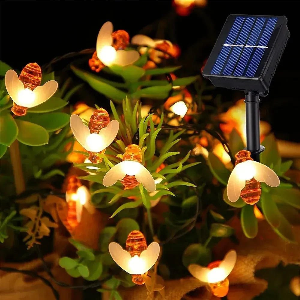 Solar Bee String Light - Waterproof Lights for Garden, Christmas, Wedding, Party Outdoor Lighting