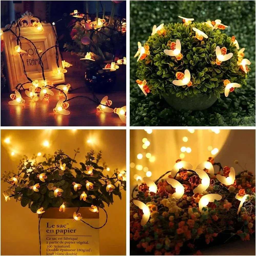 Solar Bee String Light - Waterproof Lights for Garden, Christmas, Wedding, Party Outdoor Lighting