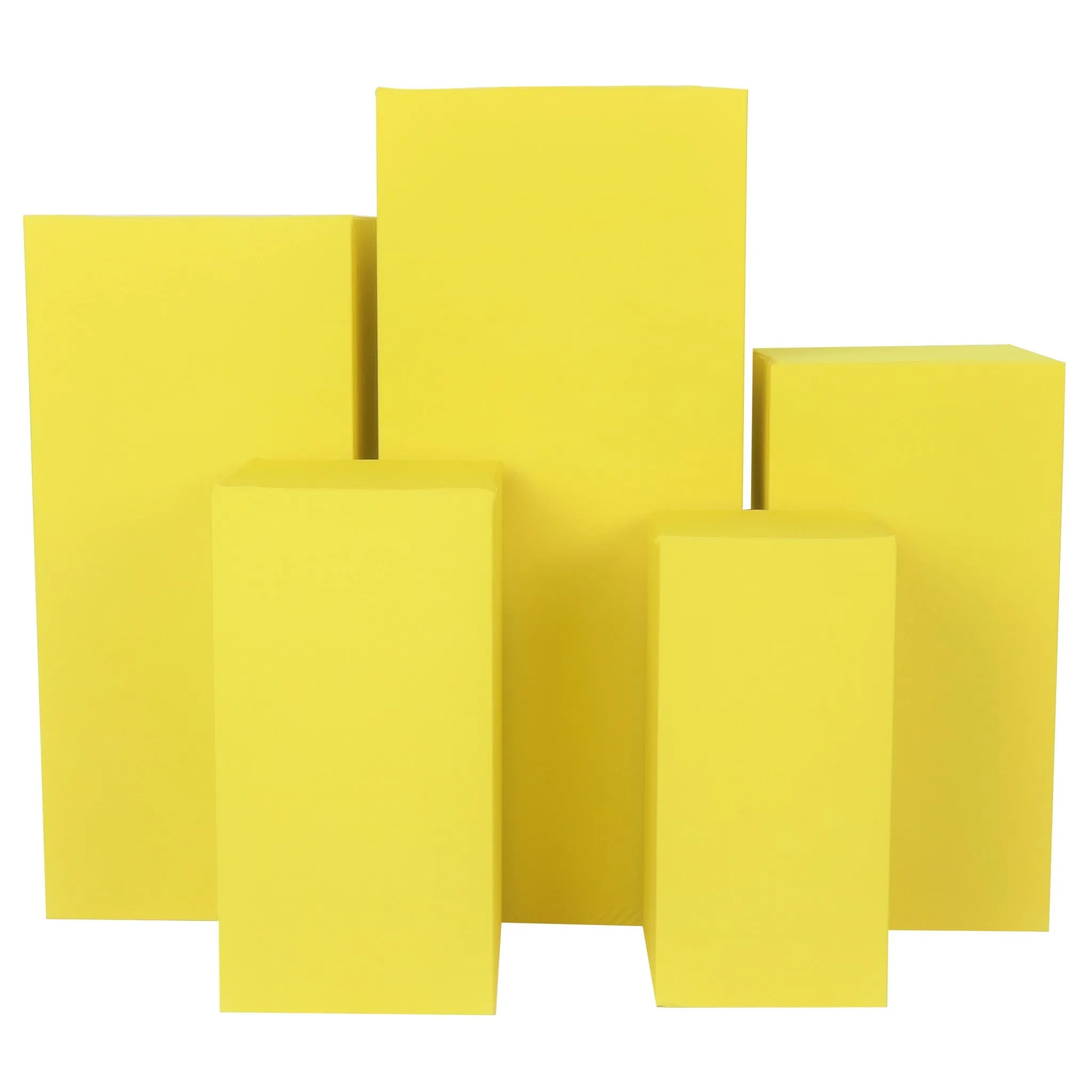 Spandex Covers for Square Metal Pillar Pedestal Stands 5 pcs/set - Canary Yellow