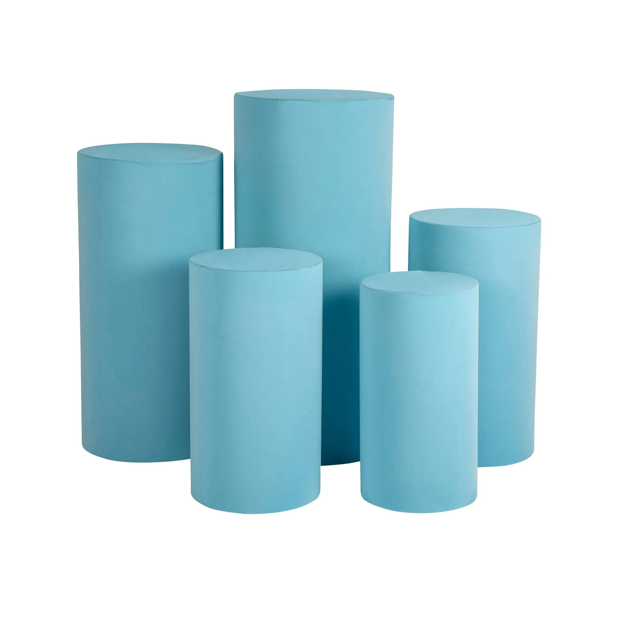 Spandex Pillar Covers for Metal Cylinder Pedestal Stands 5 pcs/set - Baby Blue