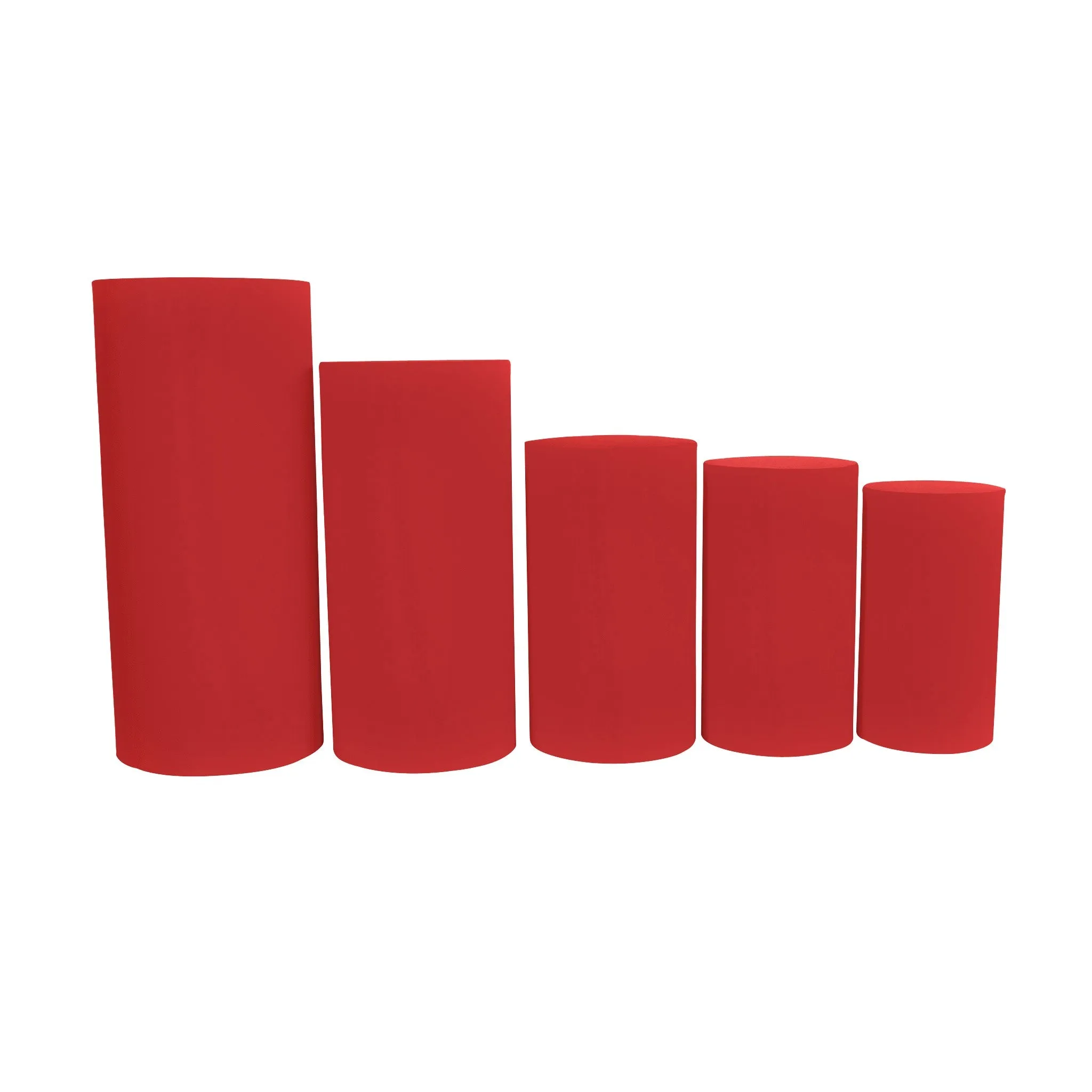 Spandex Pillar Covers for Metal Cylinder Pedestal Stands 5 pcs/set - Red