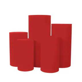 Spandex Pillar Covers for Metal Cylinder Pedestal Stands 5 pcs/set - Red