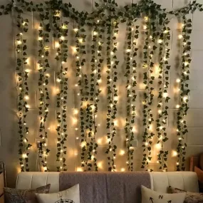 Special You Aesthetic Room Decor Backdrop Fairy Lights for Bedroom Artificial Vines, Green Leaves (86 inch) for Wall Decor, Balcony, Home Decor Items - 4 Pcs