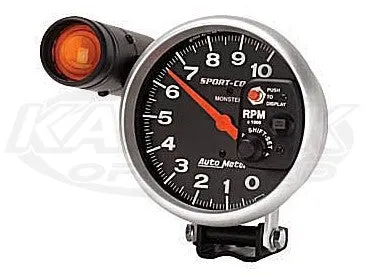 Sport-Comp 5" Pedestal Mount Tachometer 10,000 RPM w/ Built-In Shift Light