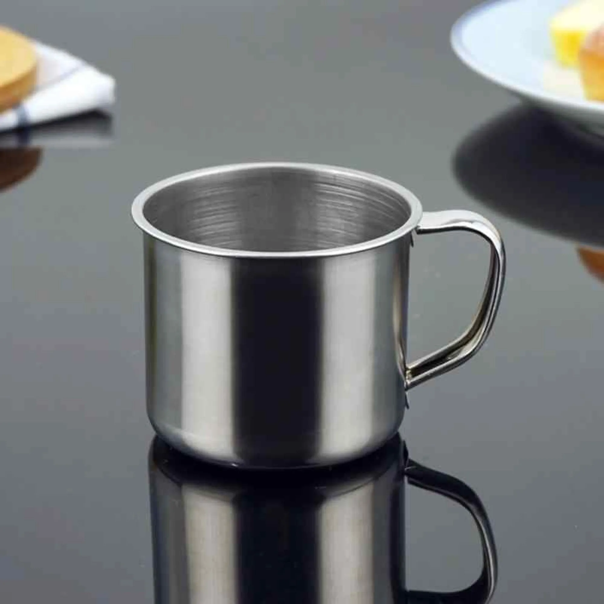 Stainless Steel Mug 5x6.5cm Tumbler Deep Cup with Handle