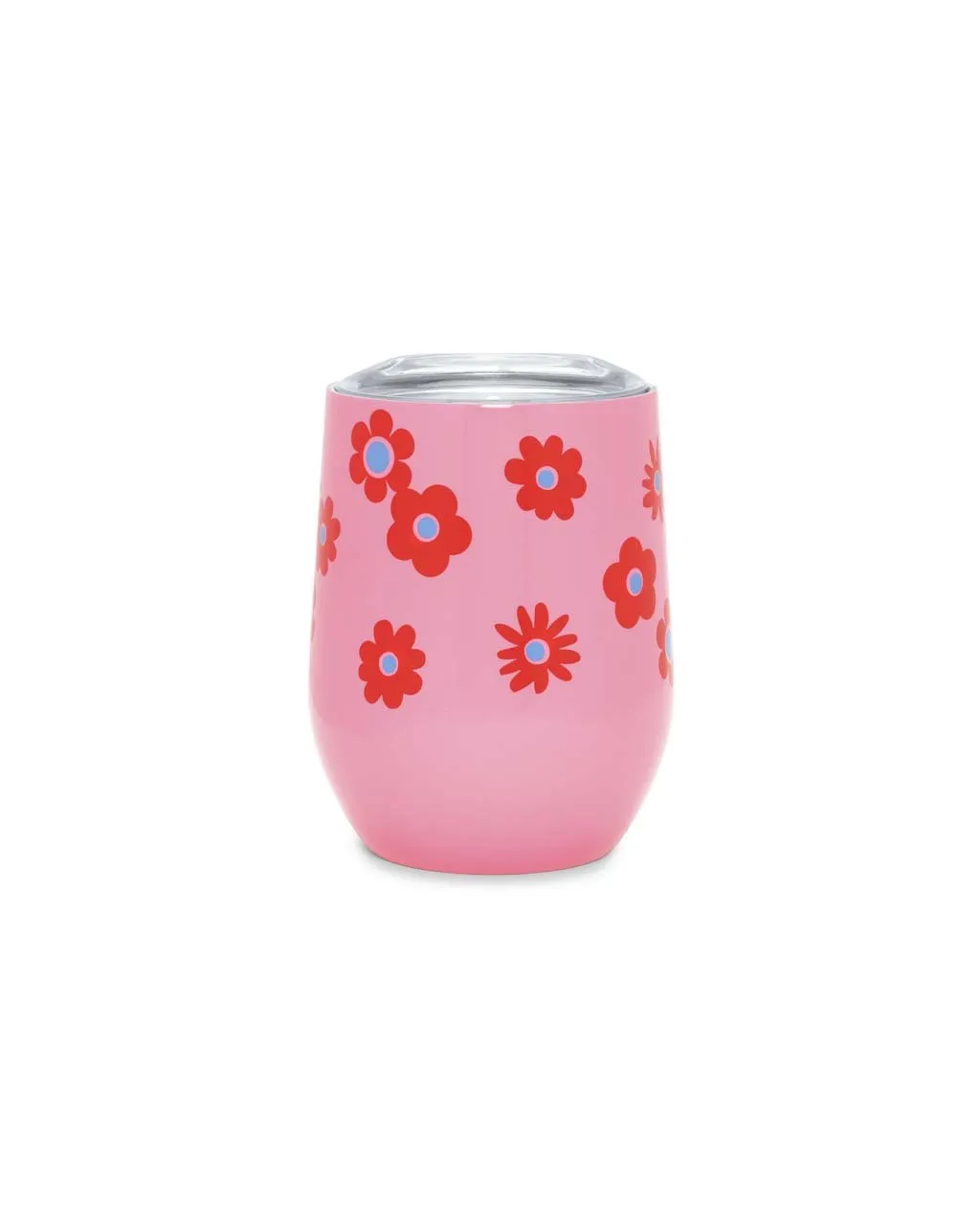 Stainless Steel Wine Glass With Lid - Daisy