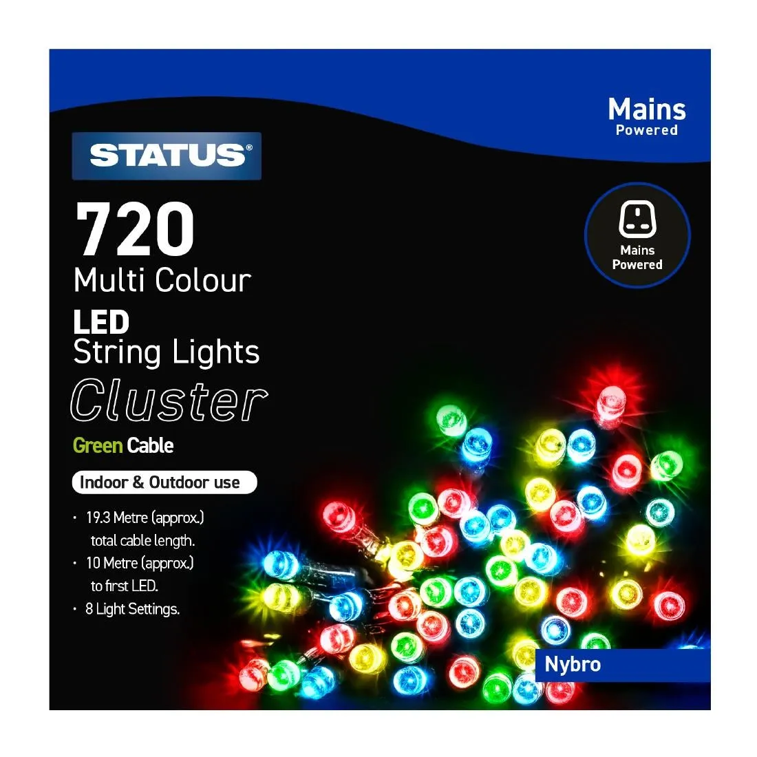 Status Nybro 720 Multi Coloured LED Indoor/Outdoor String Lights