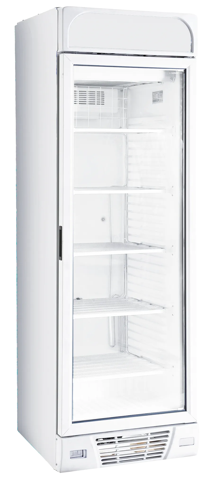 Sterling Pro BBVF372 White Upright Glass Door Display Freezer 382 Litres