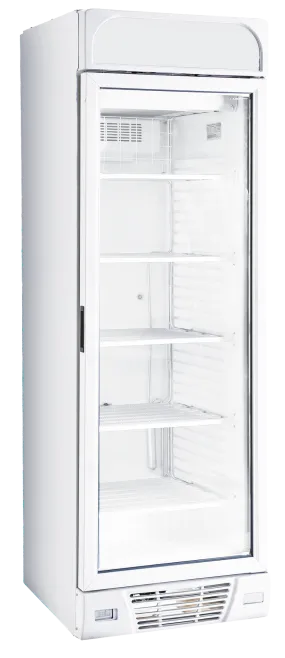 Sterling Pro BBVF372 White Upright Glass Door Display Freezer 382 Litres