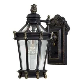 Stratford Hall 1-Light Wall Mount in Heritage with Gold Highlights & Clear Beveled Glass