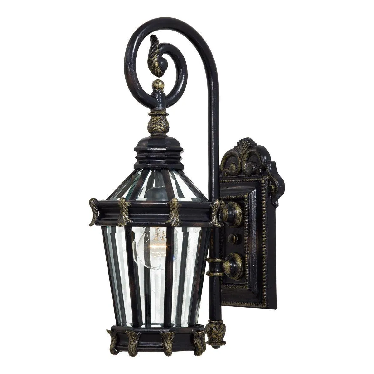 Stratford Hall 21 in. Outdoor Wall Lantern Heritage & Gold Finish