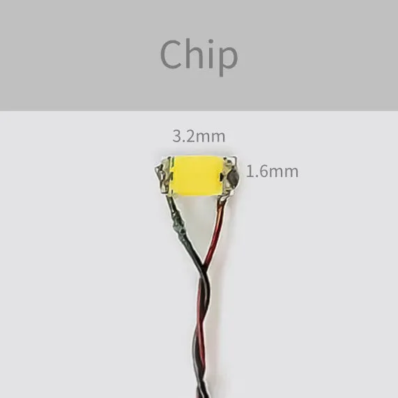 String of LED lights Chip Size