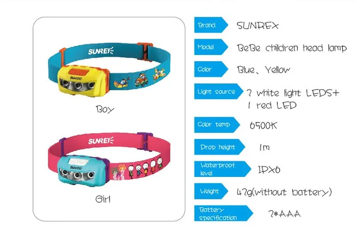 Sunrei Headlamp Bebe Kids