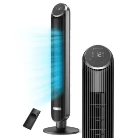 TaoTronics 42” Tower Fan, 120° Oscillating Fan, 12 Speeds, 4 Modes, Standing Fan with Remote for Bedroom