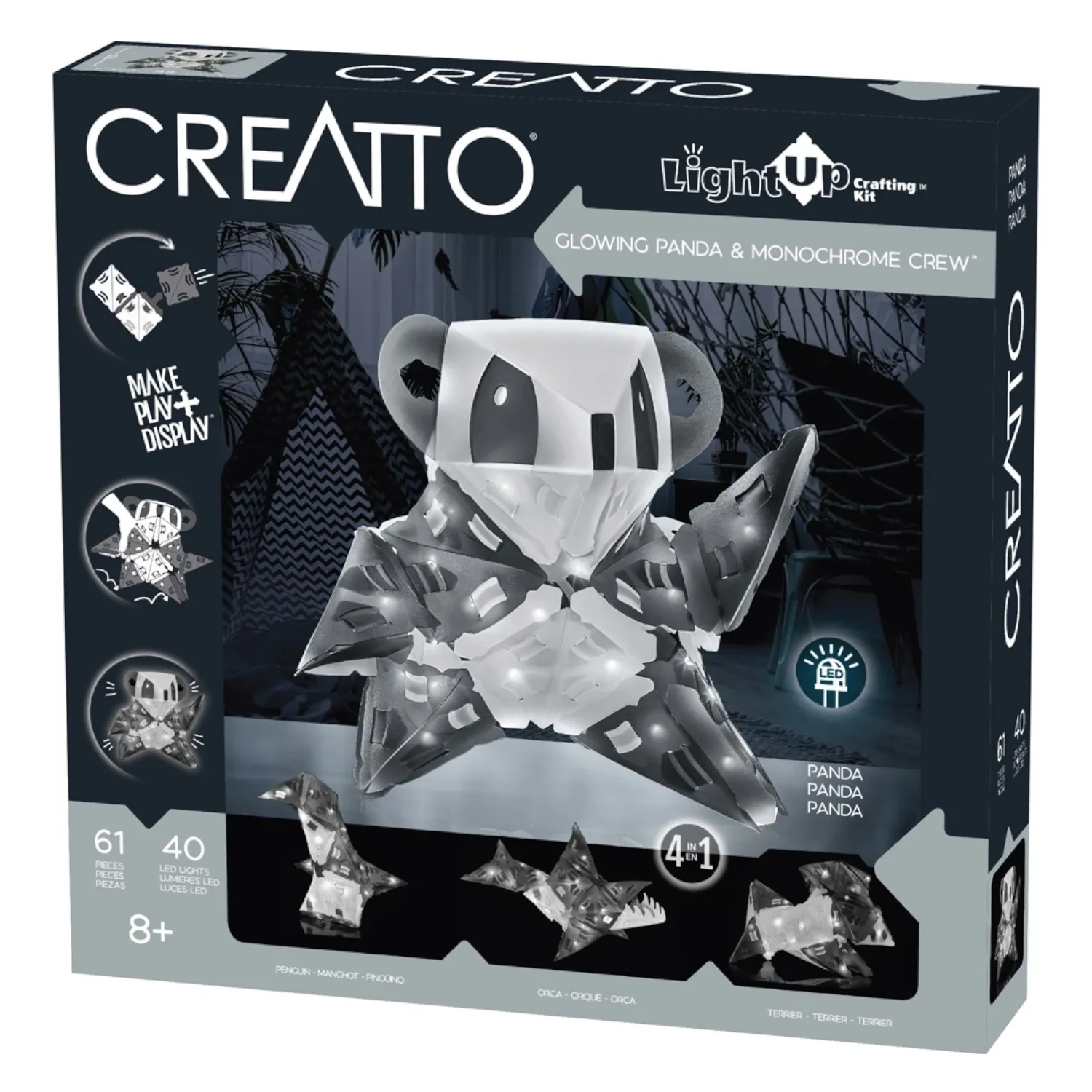 Thames & Kosmos - 888008 | Creatto: Glowing Panda & Monochrome 3D Puzzle