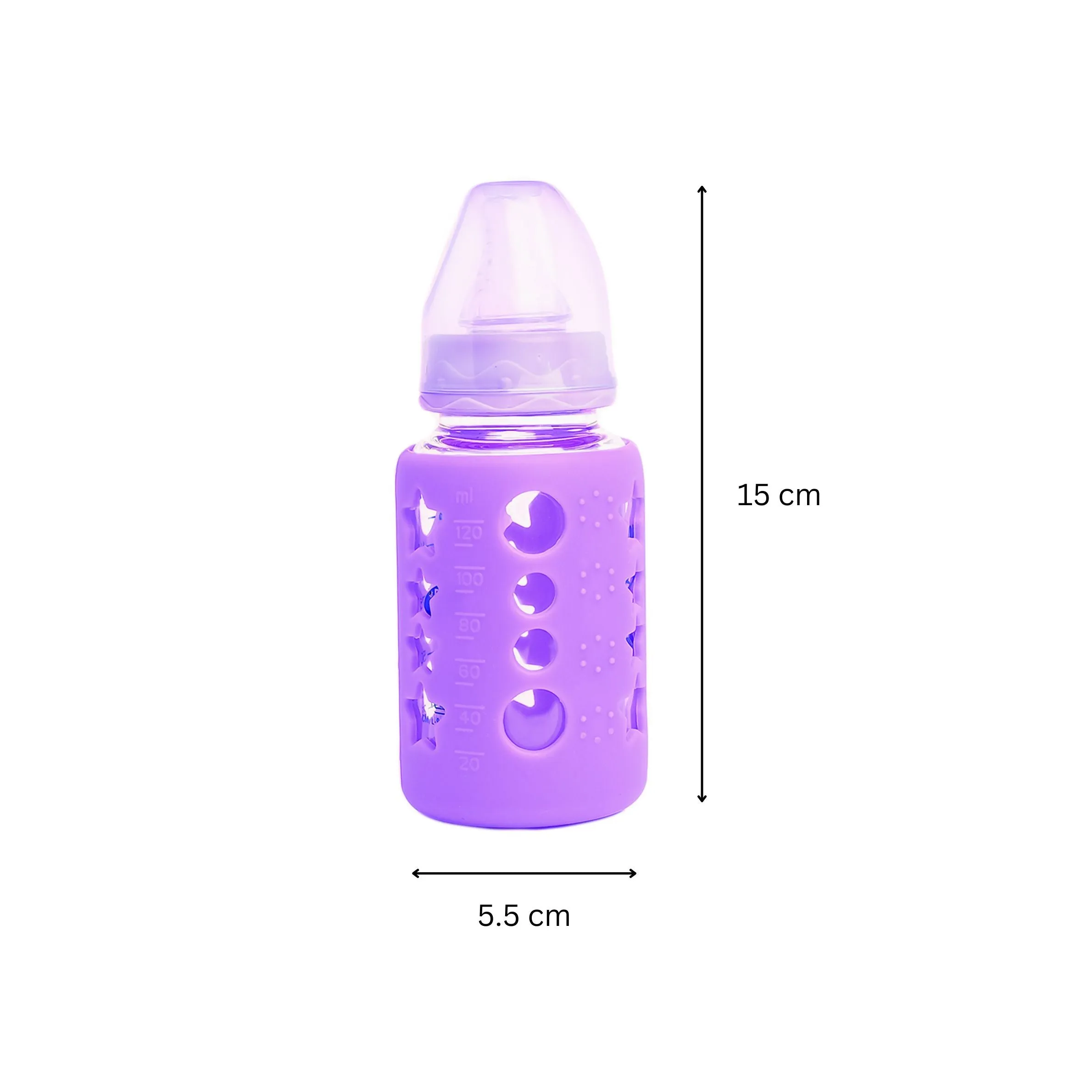 The Little Lookers High Borosilicate Glass Feeding Bottle for Baby/Feeder for Newborn | Super Soft Flow Control & Anti Colic Nipple for Infants/Toddlers