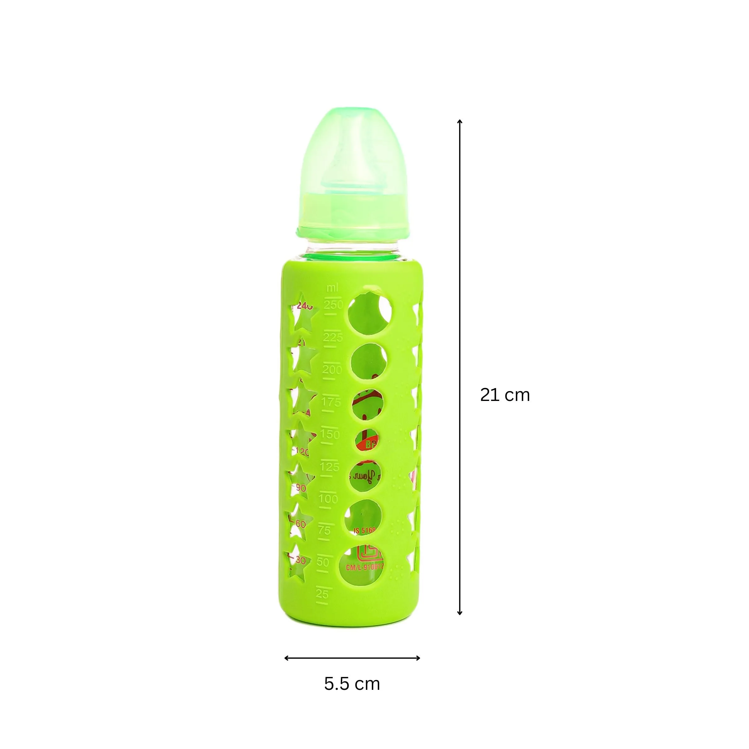 The Little Lookers High Borosilicate Glass Feeding Bottle for Baby/Feeder for Newborn | Super Soft Flow Control & Anti Colic Nipple for Infants/Toddlers