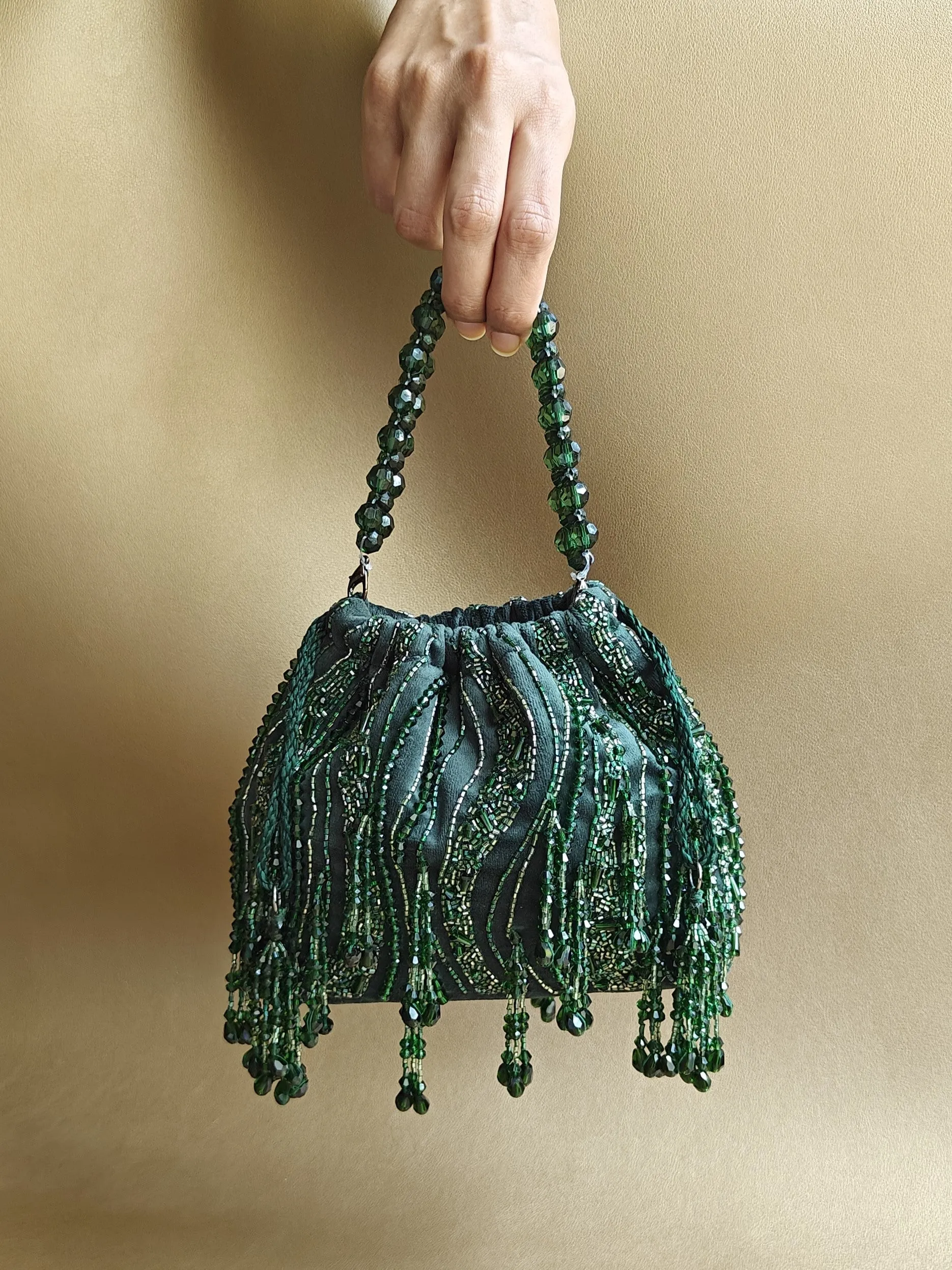 The Pouch Bag in Bottle Green