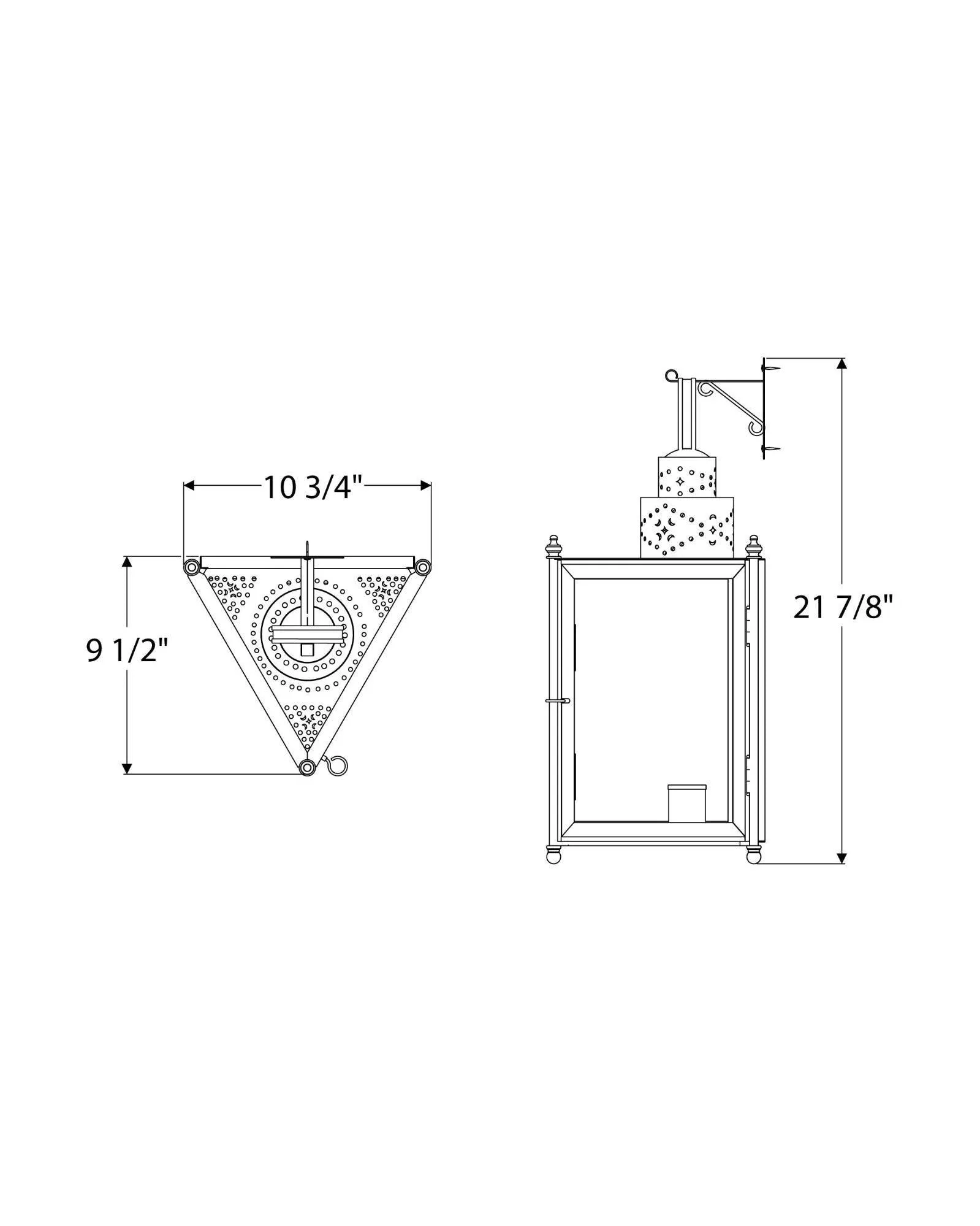 Three Sided Wall Lantern Large