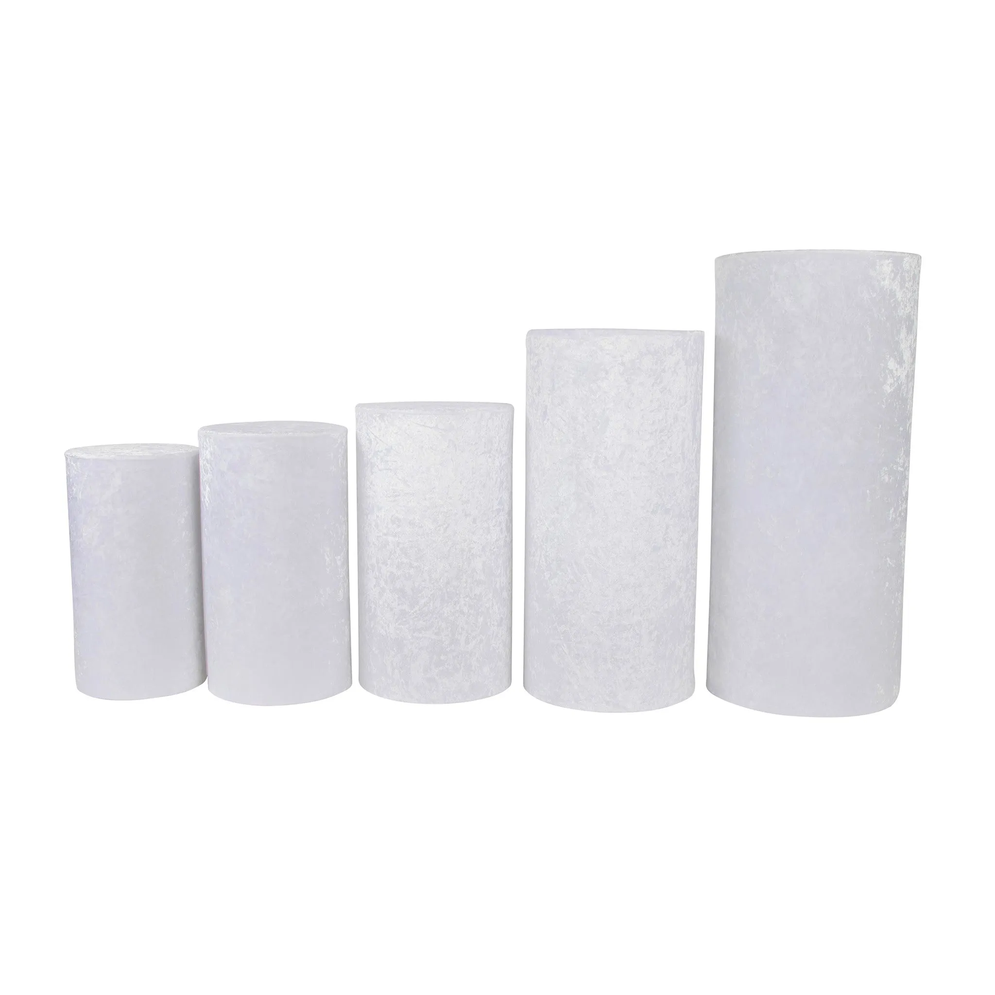 Velvet Covers for Metal Cylinder Pedestal Stands 5 pcs/set - White