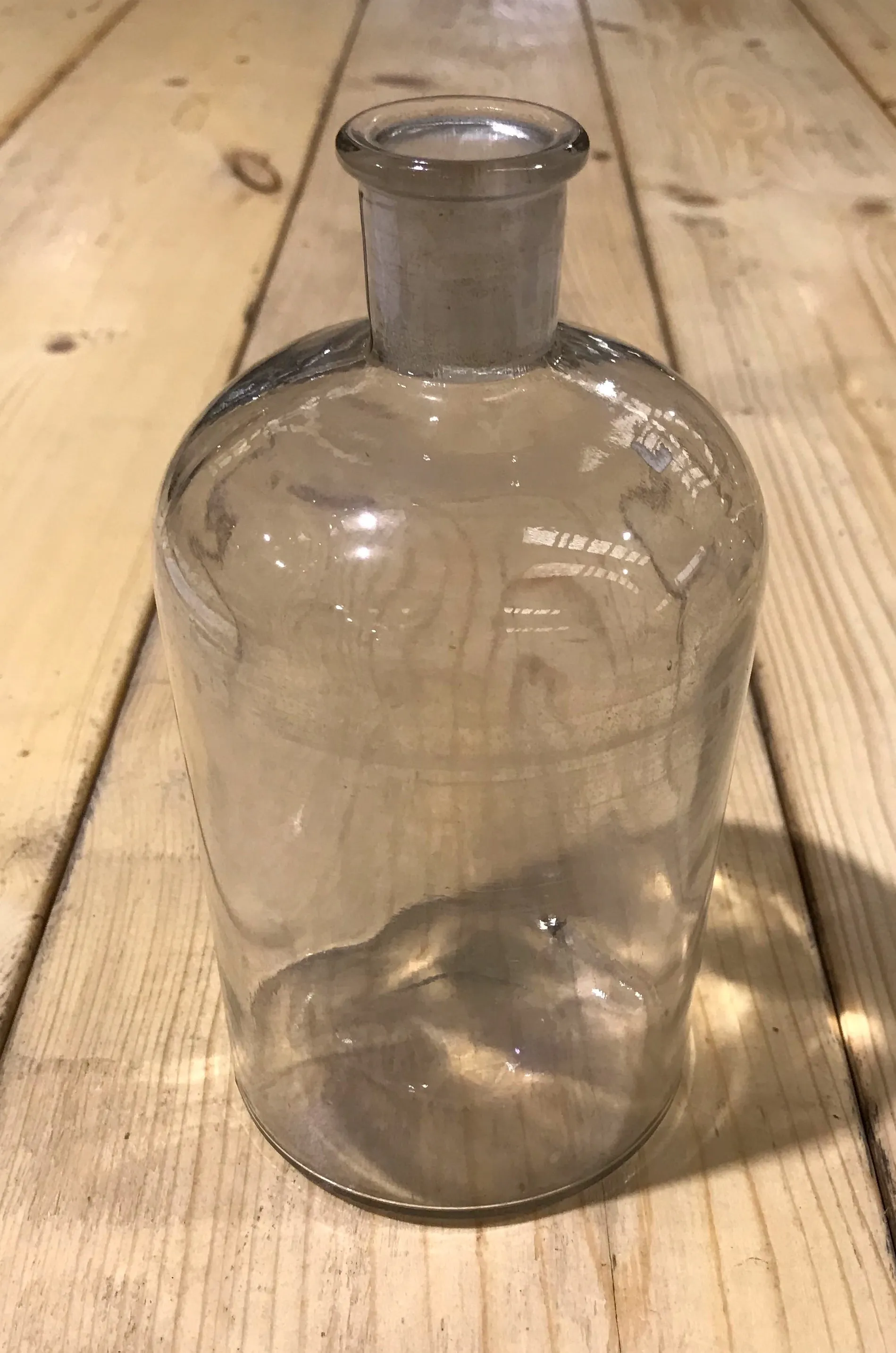 Vintage  Clear Pharmacy  Glass Bottle #3923b